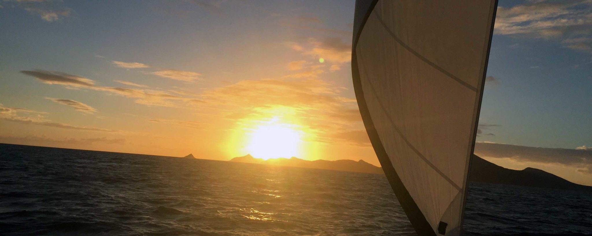 the sun sets in the Virgin Islands