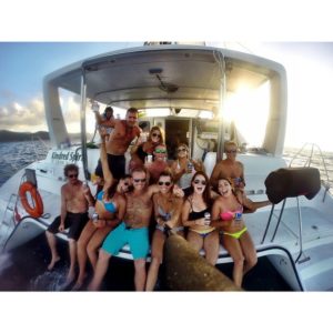 Having fun in St. John on the Kindred Spirit Catamaran
