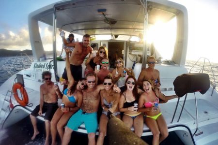 Having fun in St. John on the Kindred Spirit Catamaran