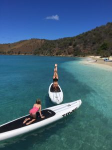 Yoga and paddle boarding USVI